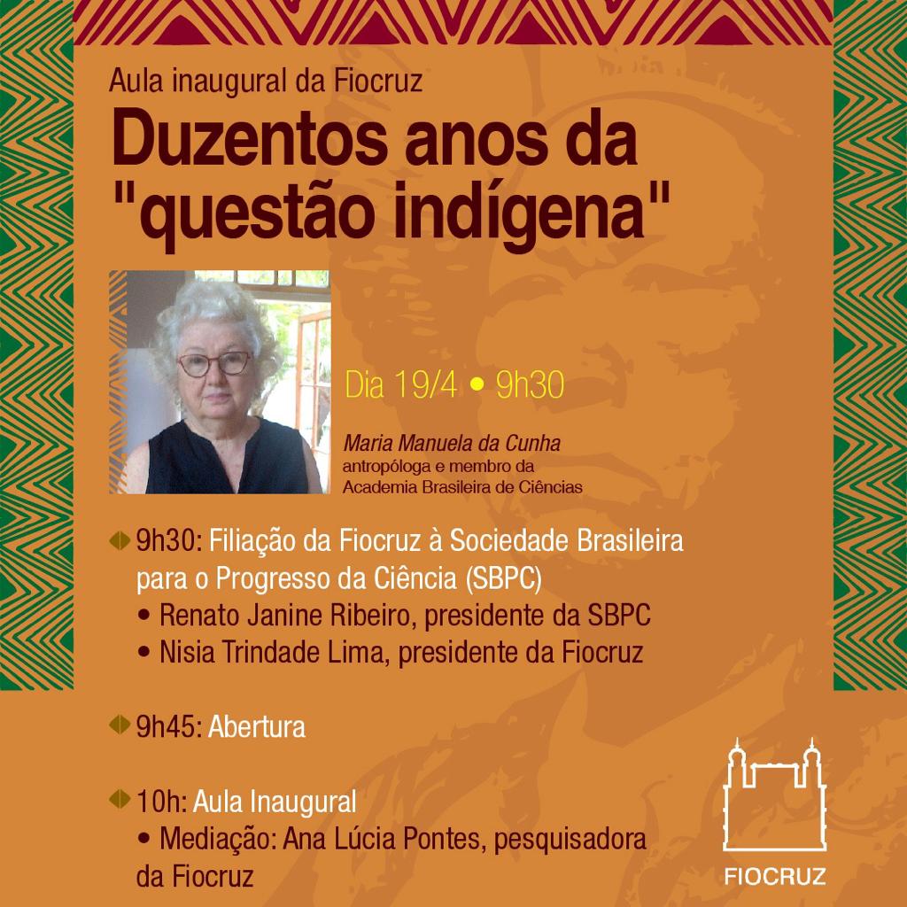 Fiocruz inaugural class - Two hundred years of the "indigenous question"