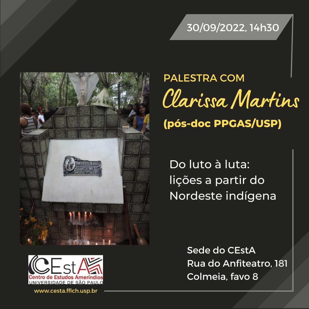 Lecture with CLARISSA MARTINS (Post-doc PPGAS/USP)